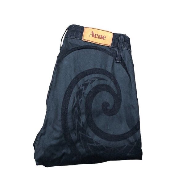 RARE Acne Studios Jeans Size 26 Flex Tattoo Black Denim - Picture 3 of 14